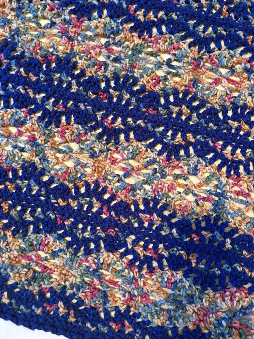 Hand Crochet large Afghan with fringe